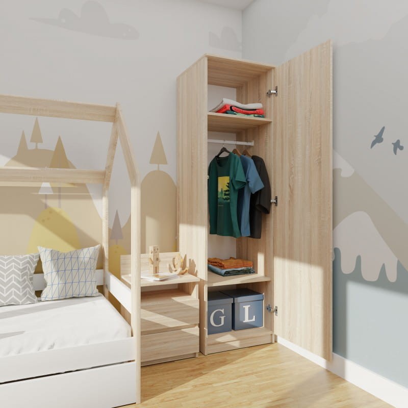 Garderoba szafa 50 cm | Dąb sonoma