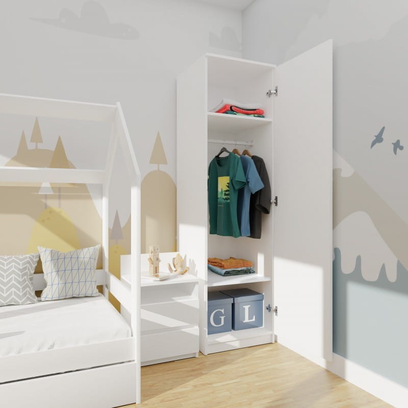 Garderoba szafa 50 cm | Biały mat