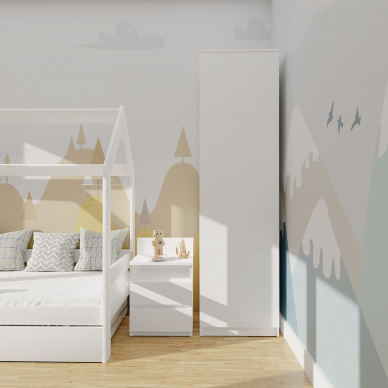 Garderoba szafa 50 cm | Biały mat