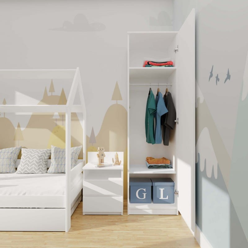 Garderoba szafa 50 cm | Biały mat