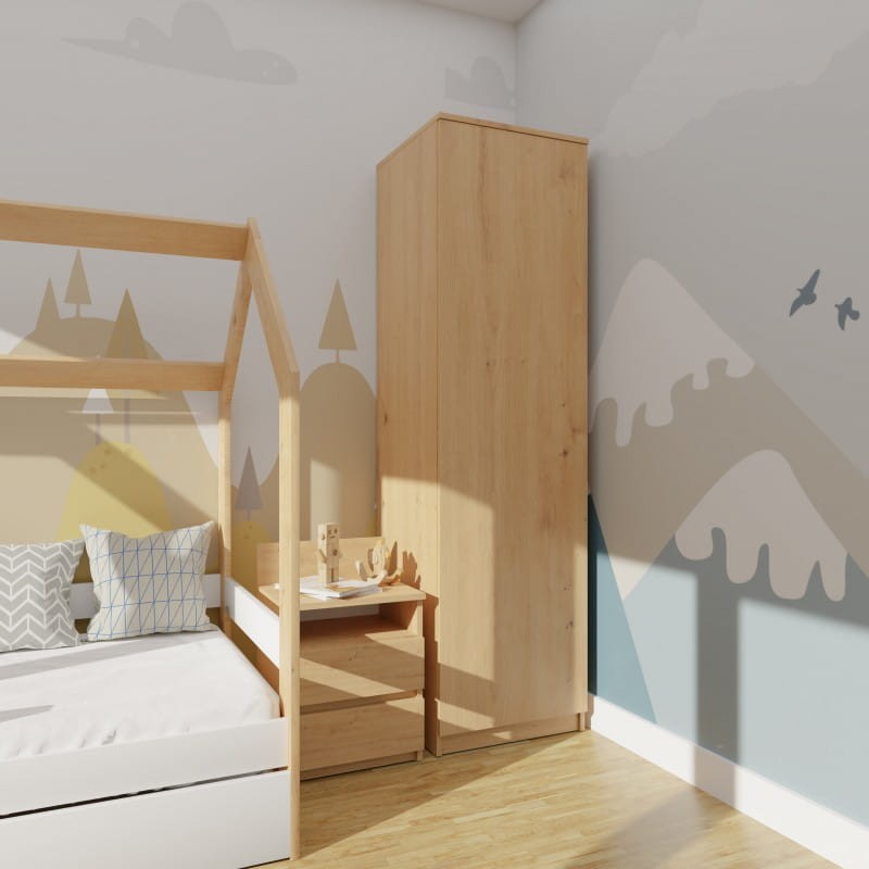 Garderoba szafa 50 cm | Dąb artisan