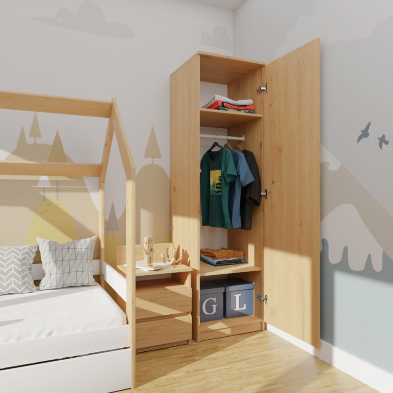 Garderoba szafa 50 cm | Dąb artisan