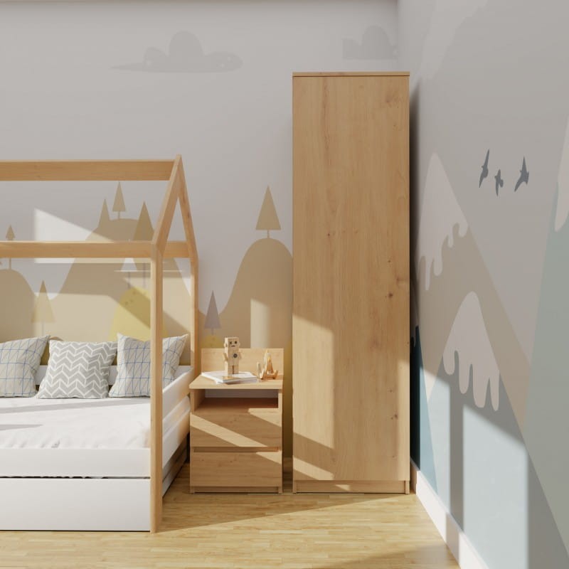 Garderoba szafa 50 cm | Dąb artisan