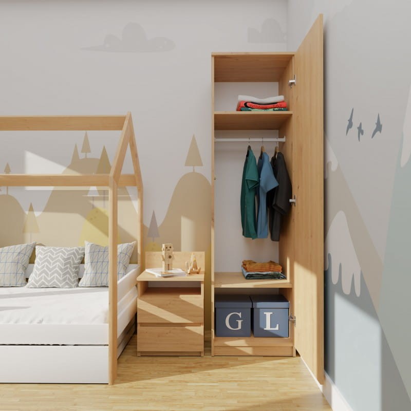 Garderoba szafa 50 cm | Dąb artisan