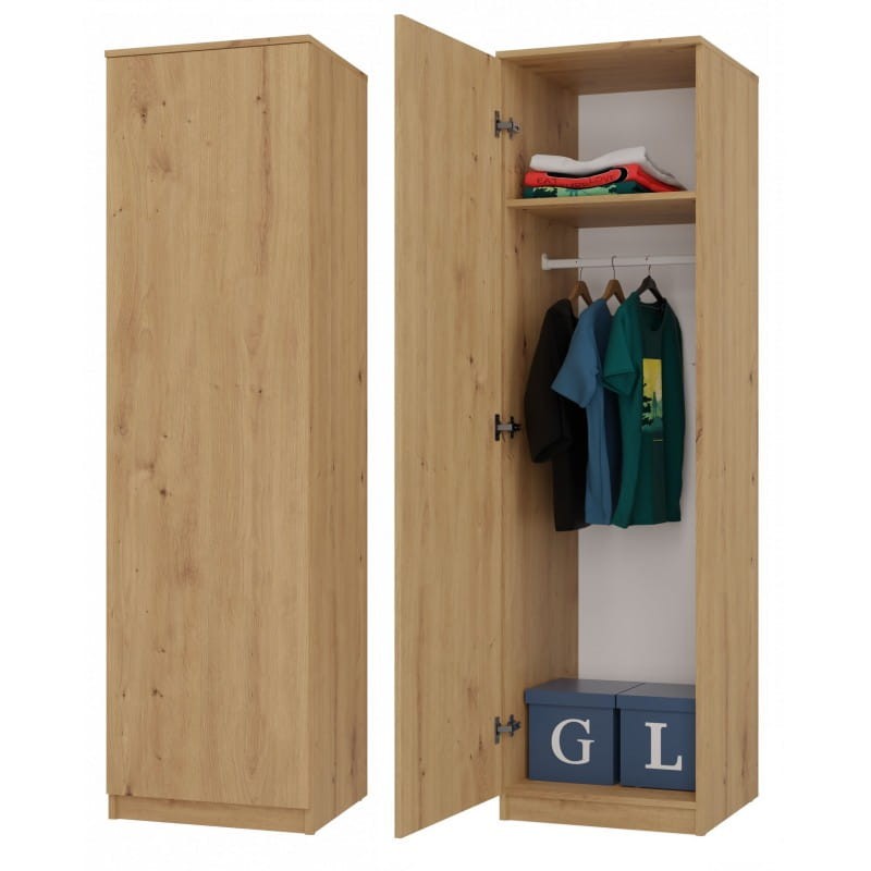 Garderoba szafa 50 cm | Dąb artisan