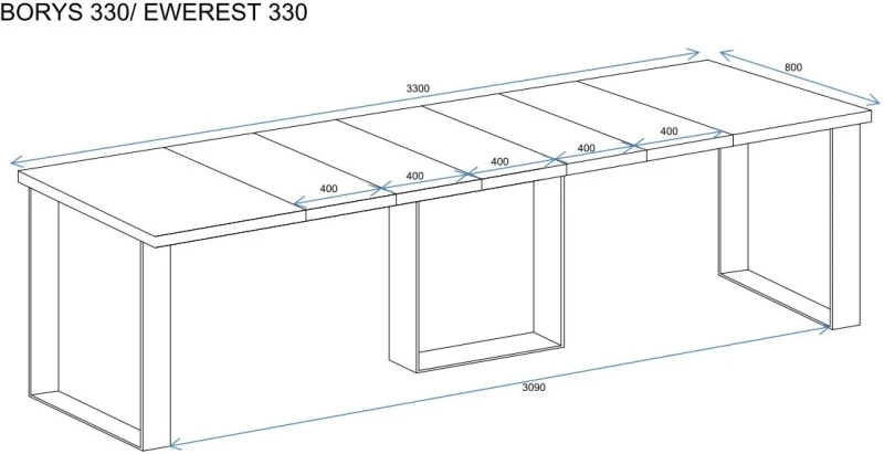 Stół Borys rozkładany 130-330 wymiary