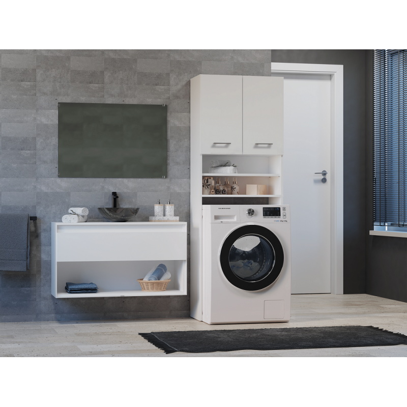 Szafka łazienkowa nad pralkę Basu Biała