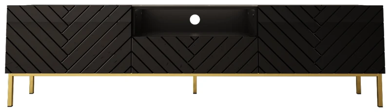 Szafka RTV GALA 01 190 cm czarny mat/połysk