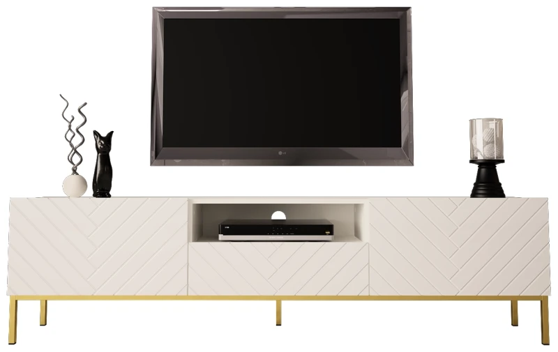 Szafka RTV GALA 01 190 cm biały mat/połysk