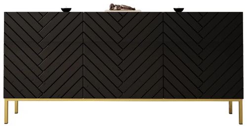 Komoda GALA 02 160 cm czarny mat/połysk