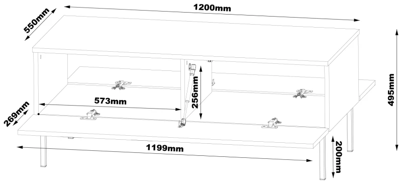 Ława GALA 03 120 cm czary połysk