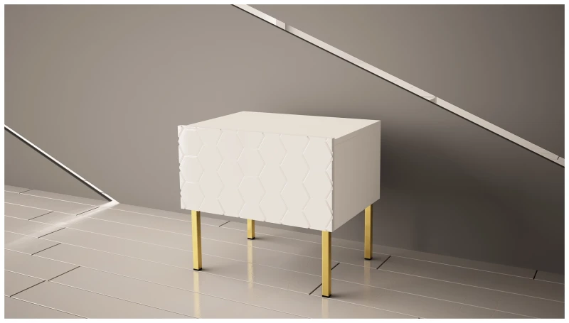 Szafka nocna HEXA 04 50 cm biały mat/połysk