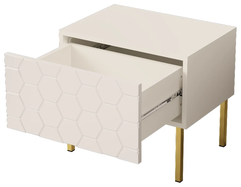 Szafka nocna HEXA 04 50 cm biały mat/połysk
