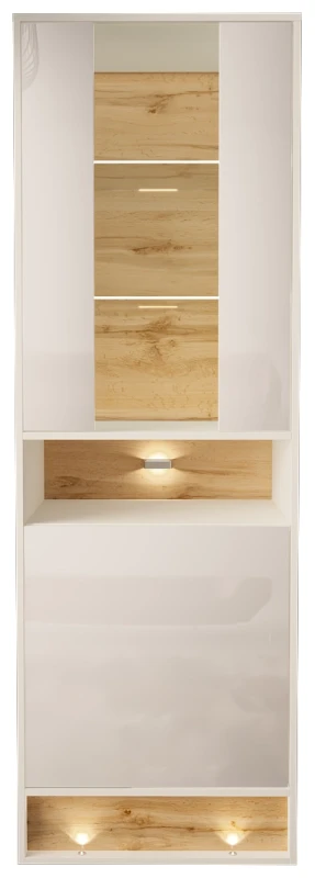 Witryna VISION 04 60 cm z LED biały/wotan mat/połysk