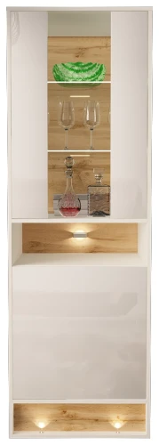 Witryna VISION 04 60 cm z LED biały/wotan mat/połysk