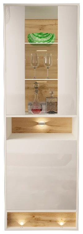 Witryna VISION 04 60 cm z LED biały/wotan mat/połysk