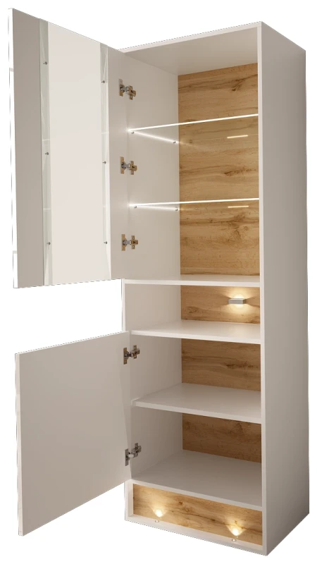 Witryna VISION 04 60 cm z LED biały/wotan mat/połysk