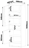 Witryna VISION 04 60 cm z LED biały/wotan mat/połysk