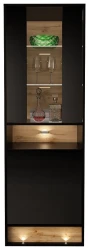 Witryna VISION 04 60 cm z LED czarny/wotan mat/połysk