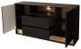 Komoda VISION 02 160 cm z LED czarny/wotan mat/połysk