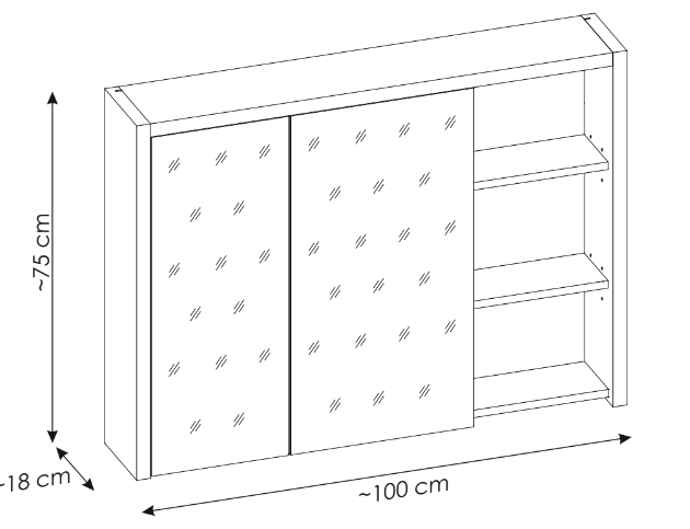 Szafka łazienkowa z lustrem Devon