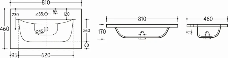 Szafka łazienkowa 80 cm ICONIC WHITE (umywalka ceramiczna 80/DP-8099)