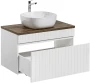 Szafka łazienkowa 80 cm ICONIC WHITE z umywalką SMILE i blatem 80 cm