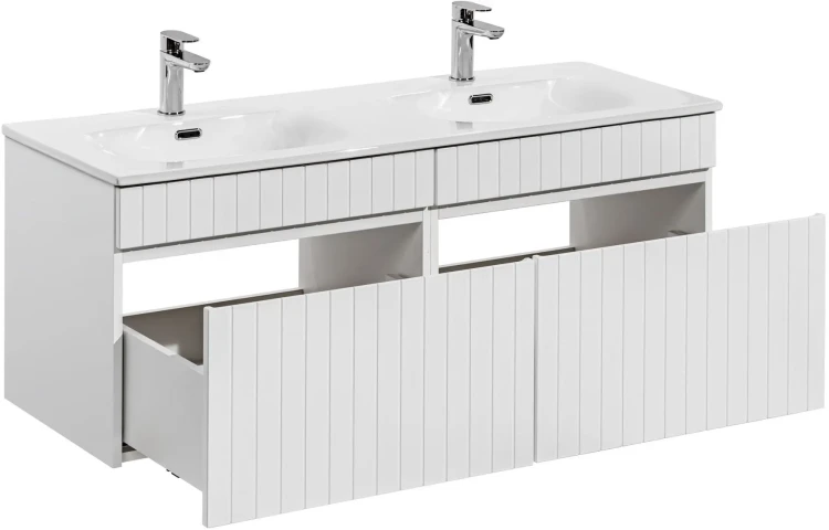 Zestaw mebli łazienkowych ICONIC WHITE z szafką pod umywalkę 120 cm - 3 elementy