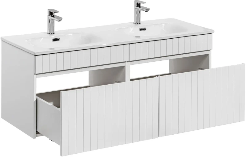 Zestaw mebli łazienkowych ICONIC WHITE z szafką pod umywalkę 120 cm - 3 elementy