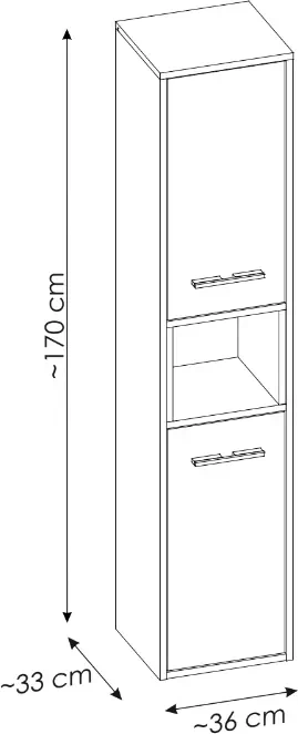 Słupek łazienkowy wysoki BORNEO szary cosmos / dąb artisan