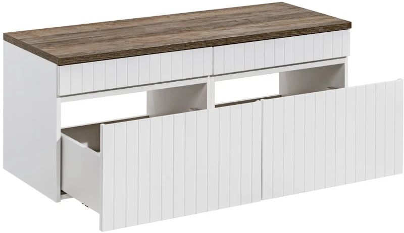 Zestaw mebli łazienkowych ICONIC WHITE z blatem 120 cm - 3 elementy