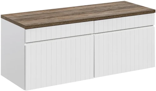 Zestaw mebli łazienkowych ICONIC WHITE z blatem 120 cm - 3 elementy