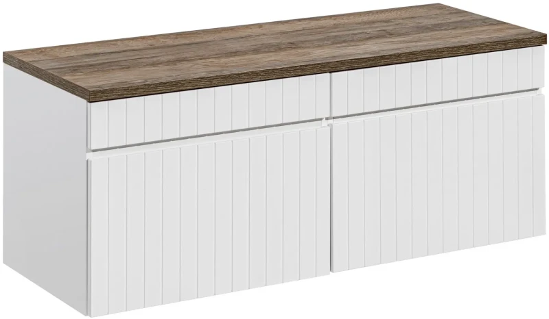 Zestaw mebli łazienkowych ICONIC WHITE z blatem 120 cm - 3 elementy