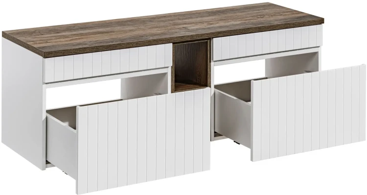 Zestaw mebli łazienkowych ICONIC WHITE z blatem 140 cm - 4 elementy