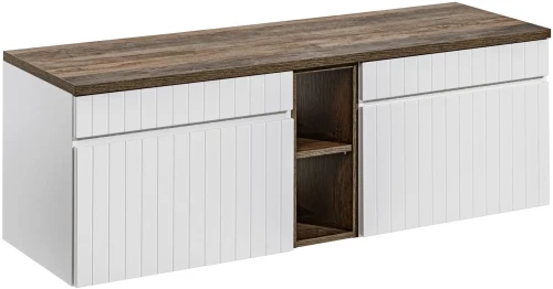 Zestaw mebli łazienkowych ICONIC WHITE z blatem 140 cm - 4 elementy