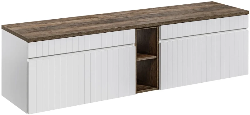 Zestaw mebli łazienkowych ICONIC WHITE z blatem 180 cm - 4 elementy