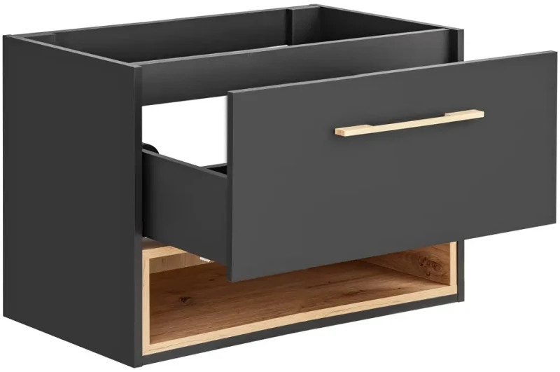 Szafka pod umywalkę 80 cm BORNEO szary cosmos / dąb artisan