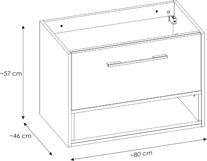 Szafka pod umywalkę 80 cm BORNEO szary cosmos / dąb artisan