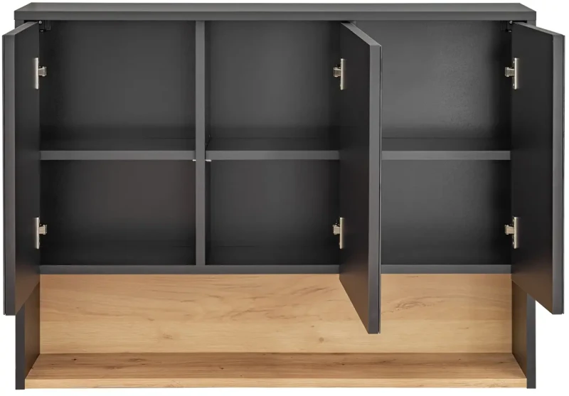 Szafka łazienkowa z lustrem 100 cm BORNEO szary cosmos / dąb artisan