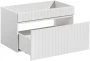 Zestaw mebli łazienkowych ICONIC WHITE z dwoma umywalkami SMILE i blatem 160 cm - 5 elementów  (szafka ICONIC WHITE 82-80-D-1S)