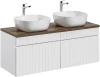 Zestaw mebli łazienkowych ICONIC WHITE z dwoma umywalkami SMILE i blatem 160 cm - 5 elementów