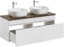 Zestaw mebli łazienkowych ICONIC WHITE z dwoma umywalkami SMILE i blatem 160 cm - 5 elementów