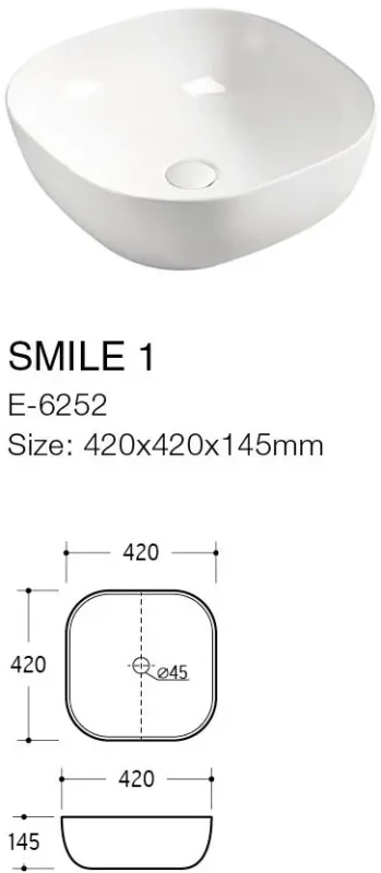 Szafka podwójna łazienkowa 60 cm ICONIC WHITE (umywalka ceramiczna UM-6252 SMILE 40 DP - rysunek techniczny)