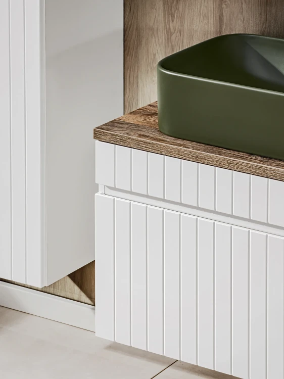 Szafka podwójna łazienkowa 80 cm ICONIC WHITE  (aranżacja)