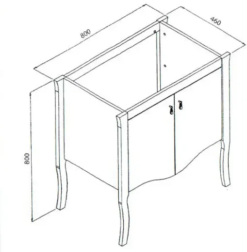 Szafka pod umywalkę 80 cm ELISABETH biel transparentna