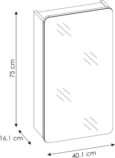 Szafka łazienkowa z lustrem 40 cm ARUBA dąb craft złoty