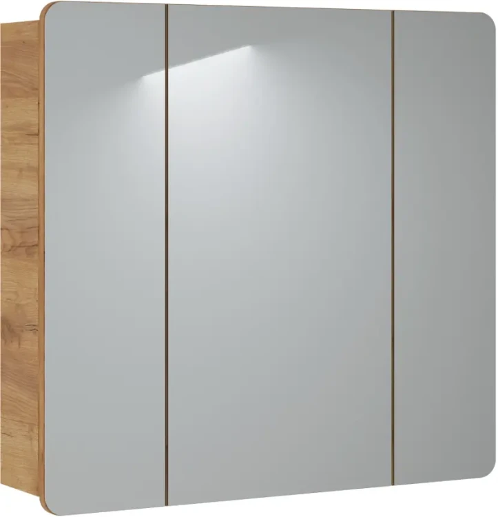 Szafka łazienkowa z lustrem 80 cm ARUBA dąb craft złoty
