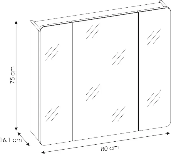 Szafka łazienkowa z lustrem 80 cm ARUBA dąb craft złoty