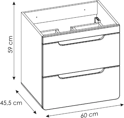Szafka pod umywalkę 60 cm Aruba szary cosmos / dąb craft złoty