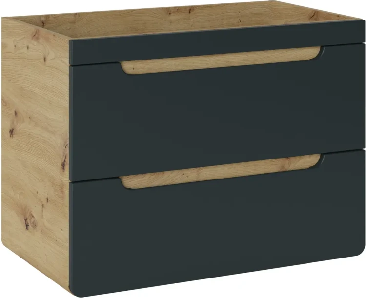Szafka pod umywalkę 80 cm Aruba szary cosmos / dąb craft złoty